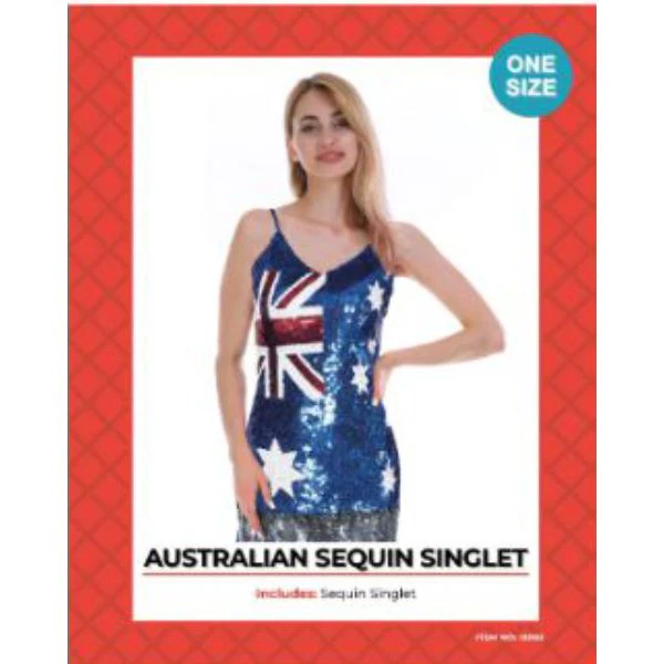 Adult Australian Sequin Singlet - One Size - Image 2