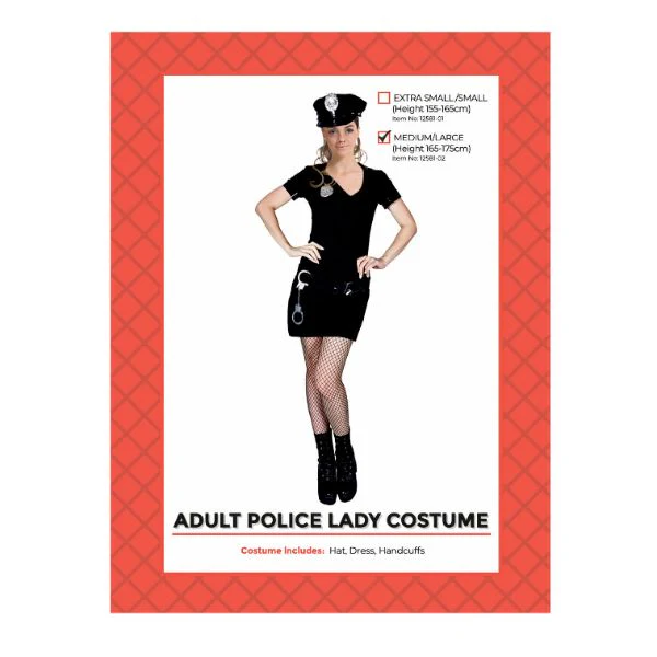 Adult Police Lady Costume - Medium - Large