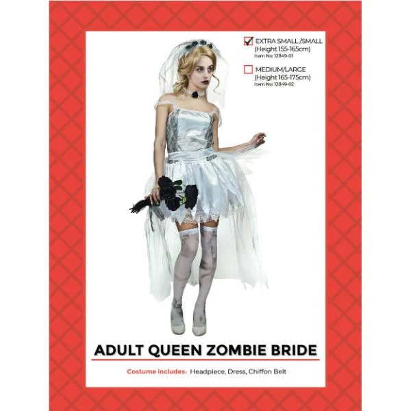 Adult Queen Zombie Bride Costume (S/M) - Image 2