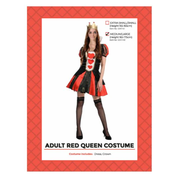 Adult Red Queen Costume - Medium - Large