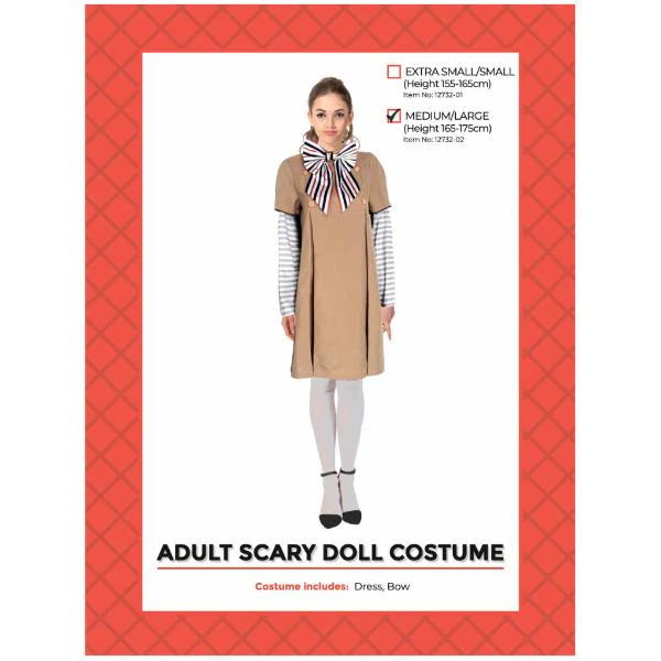 Adult Scary Doll Costume - Medium - Large