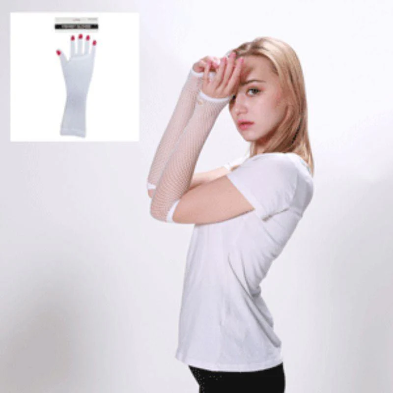 Adult White Fishnet Gloves