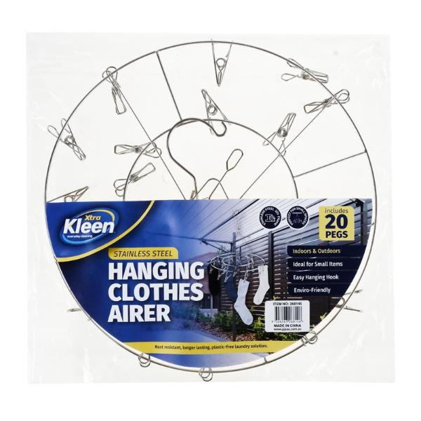 Stainless Steel Pegs Hanging Airer With 20 Pegs