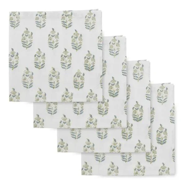 4 Pack Anjali Cotton Block Napkins - 40cm x 40cm