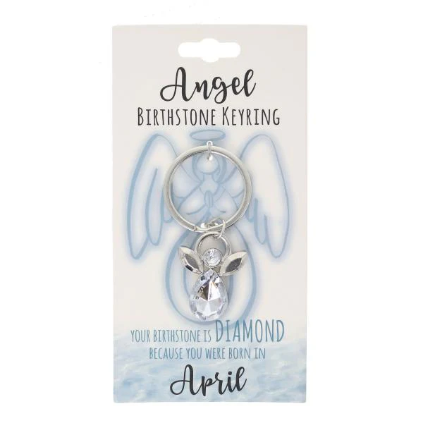 April Angel Birthstone Keyring