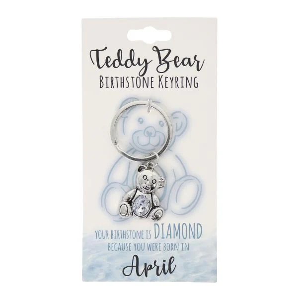 April Teddy Bear Birthstone Keyring