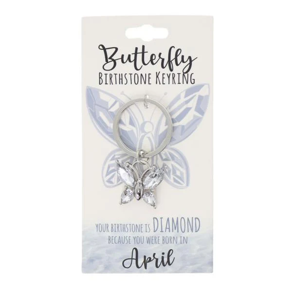 April Butterfly Birthstone Keyring