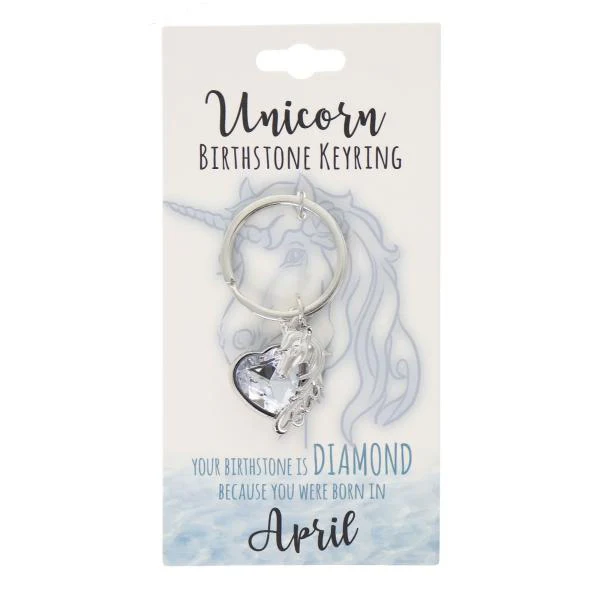 April Unicorn Birthstone Keyring