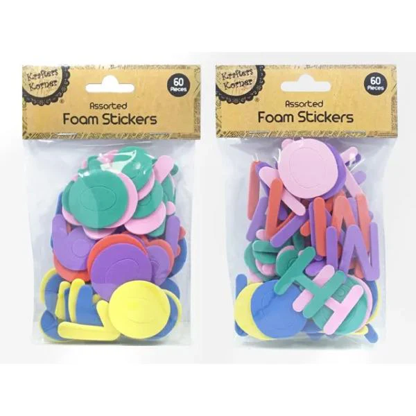 60 Pack Assorted Foam Stickers - Image 2