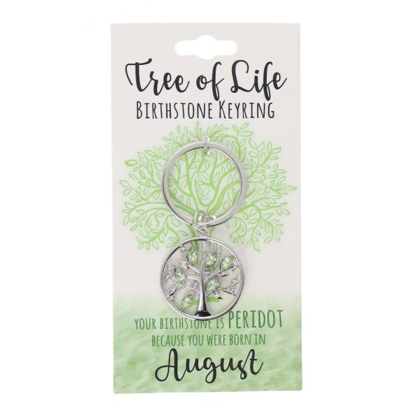 August Tree Of Life Birthstone Keyring