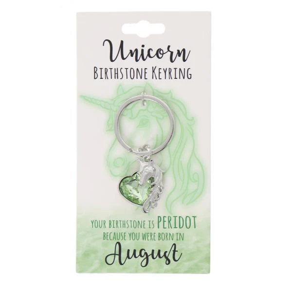August Unicorn Birthstone Keyring