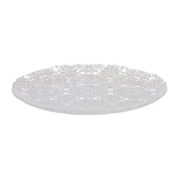 Aveiro Clear White Glass Platter - 33cm