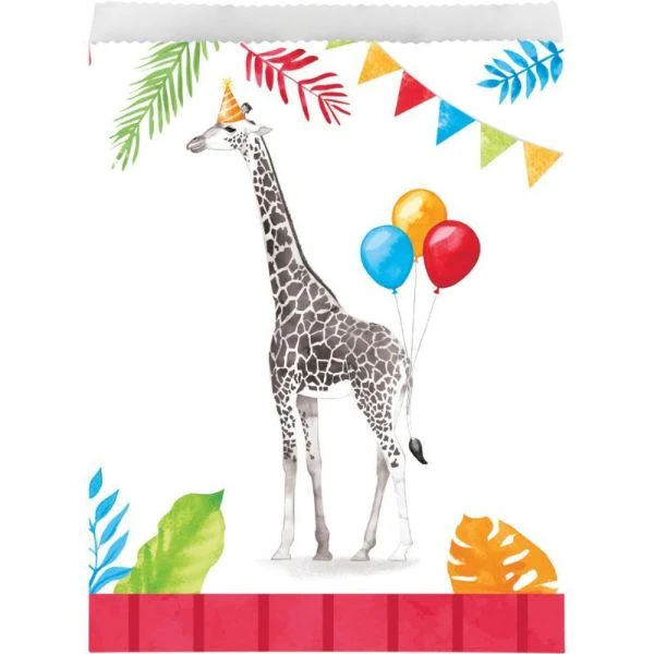 8 Pack Party Animals Assorted Paper Treat Bags - Image 4