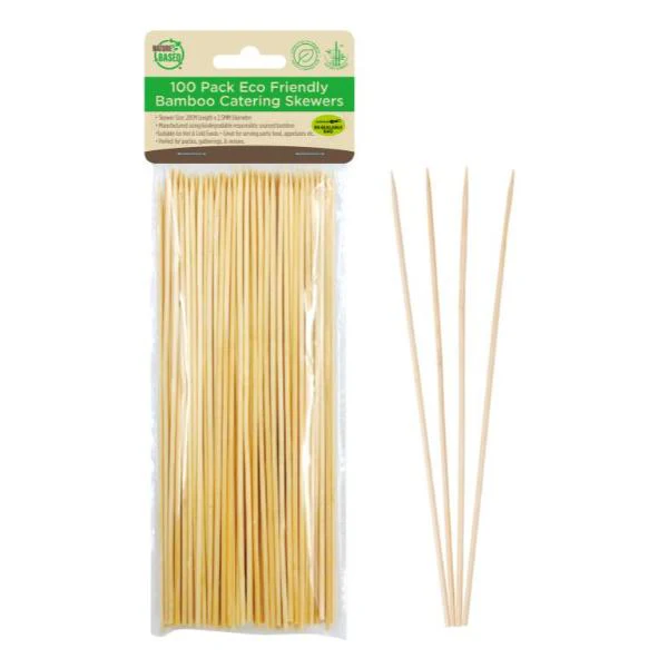 100 Pack Bamboo Catering Skewers - 20cm