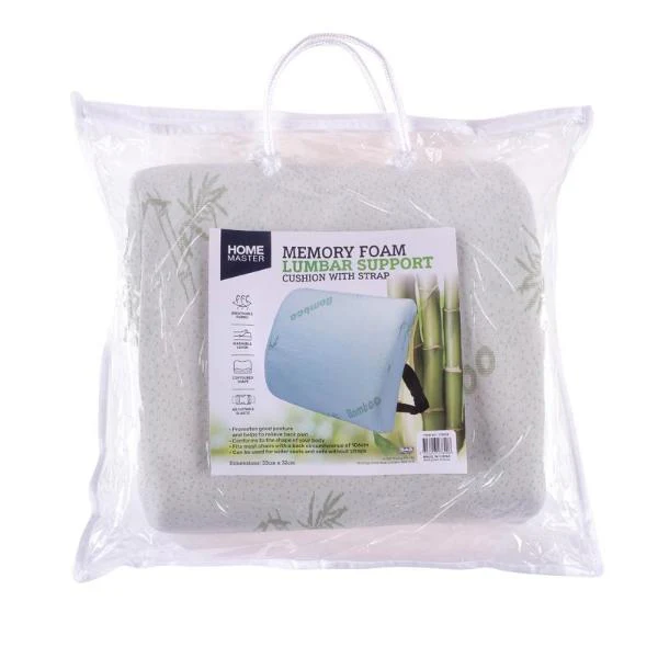 Bamboo Lumbar Lower Back Support with Strap 33cm x 32cm - Image 2