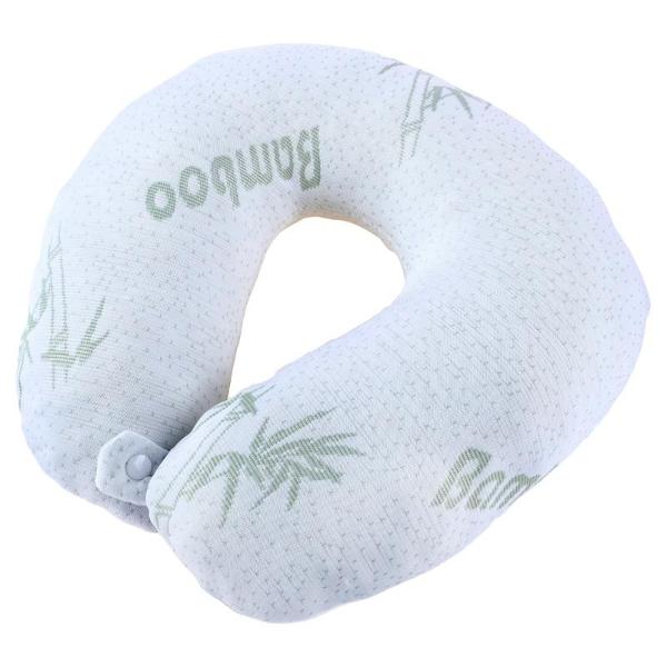 Bamboo Memory Foam Travel Neck Support Pillow With Removable Cover - Image 3