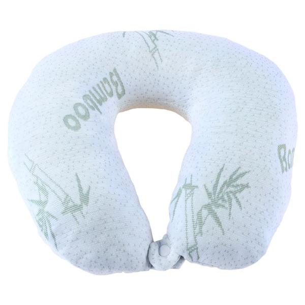 Bamboo Memory Foam Travel Neck Support Pillow With Removable Cover - Image 4