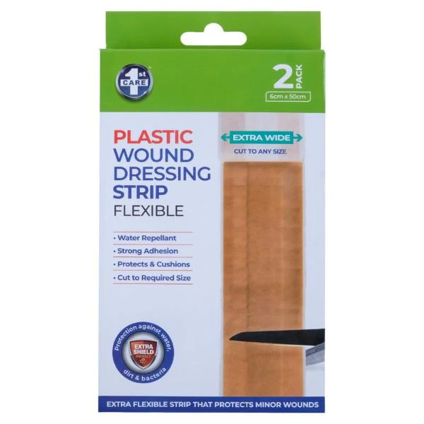 2 Pack Water Resistant Bandage Dressing Strips - 6cm x 50cm