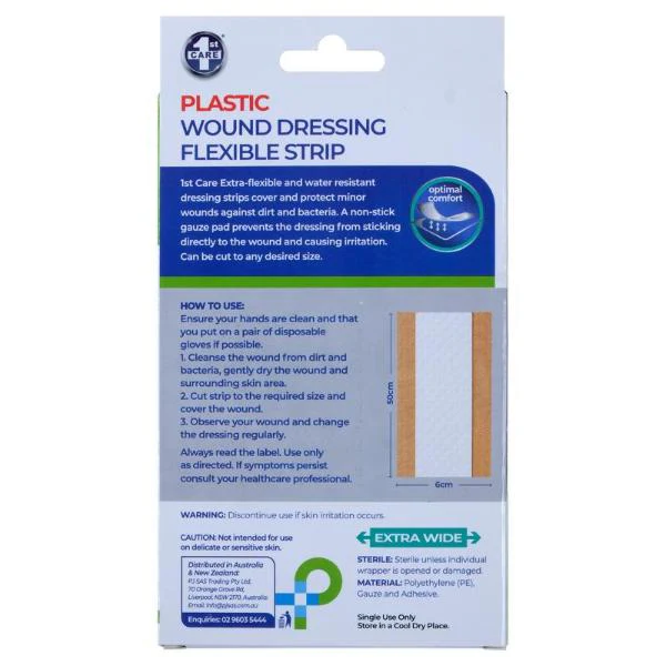 2 Pack Water Resistant Bandage Dressing Strips - 6cm x 50cm - Image 2