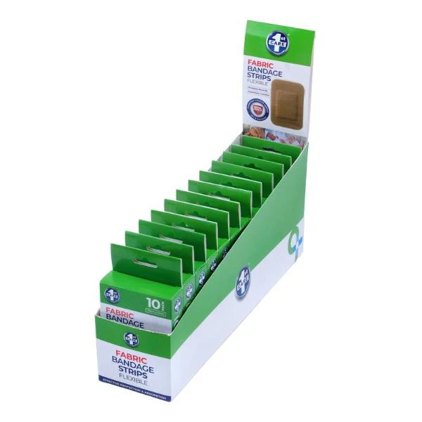 10 Pack Fabric Flexible Bandage Strips - 7.6cm x 5.1cm - Image 3