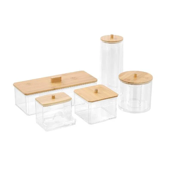 Boxsweden Bano Container With Bamboo Lid - 23.5cm x 8cm - Image 3
