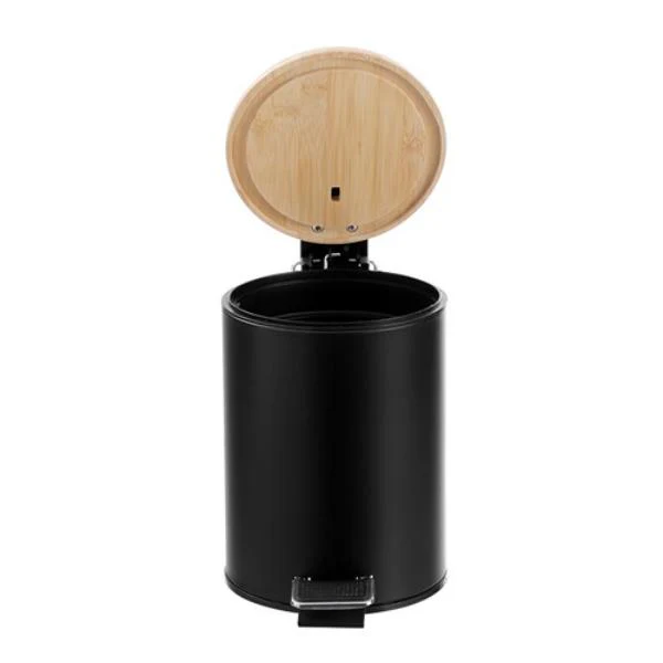 Bano Metal Bamboo Top Pedal Bin - 3L - Image 6