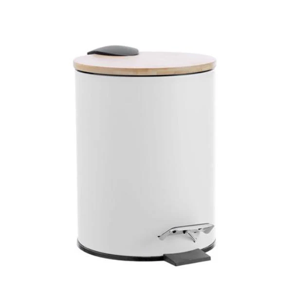 Bano Metal Bamboo Top Pedal Bin - 3L - Image 7