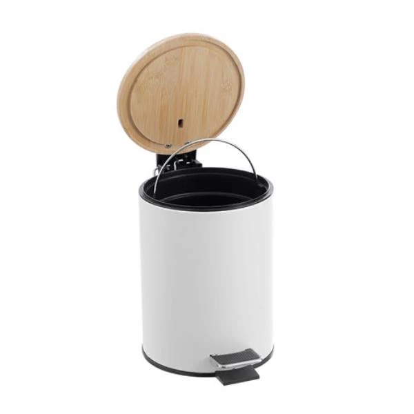 Bano Metal Bamboo Top Pedal Bin - 3L - Image 8