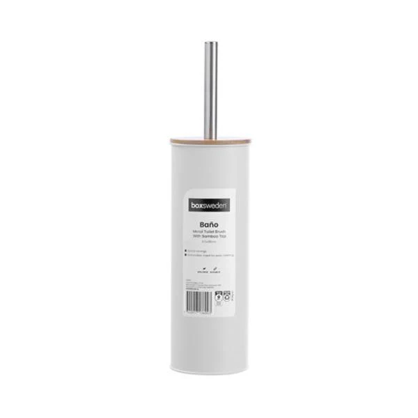 Bano Metal Bamboo Top Toilet Brush - 9.5cm x 38cm - Image 2
