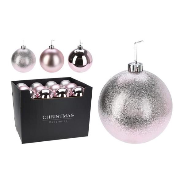 Christmas Pink Bauble - 12cm