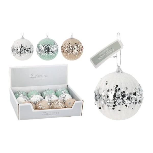 Bauble With Sequins - 8cm