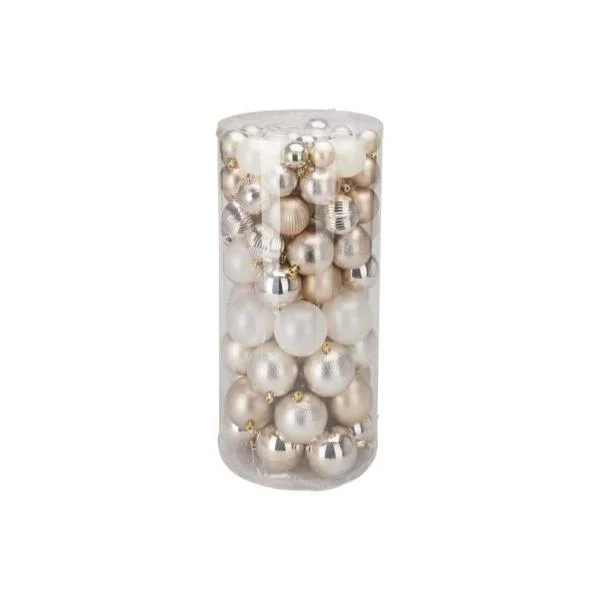 100 Pack Champagne Bauble Set