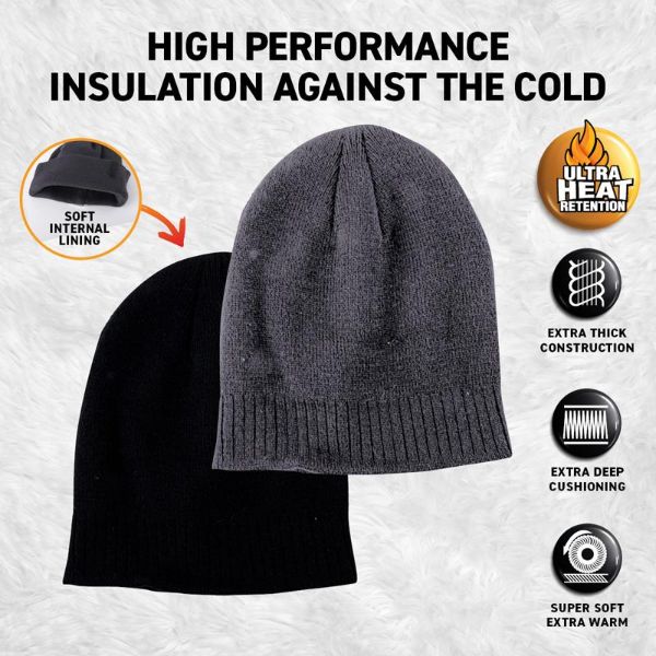 Men Adults Heat Control Thermal Knitted Beanie - Image 2