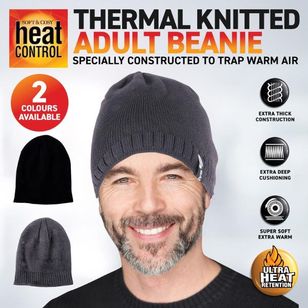 Men Adults Heat Control Thermal Knitted Beanie - Image 3