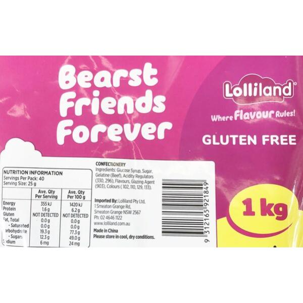 Bearst Friends Forever Gummy Bears Lollies - 1kg - Image 2