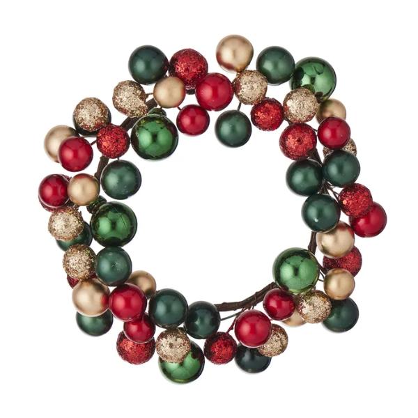 Berry Wreath PS/Iron 18x18cm Red/Grn/Gld