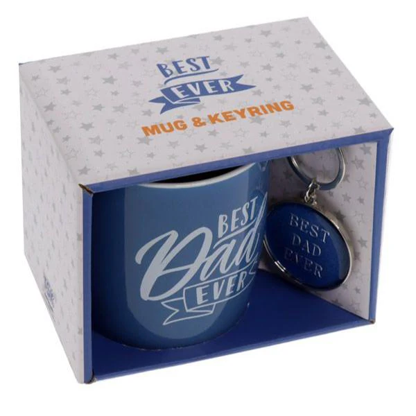 Blue Best Dad Ever Mug & Keyring Set Gift Box - Image 4