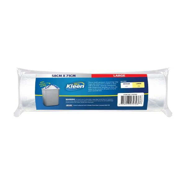 25 Pack Large White Bin Liner Drawstring Tidy Garbage Bag - 35L - Image 2