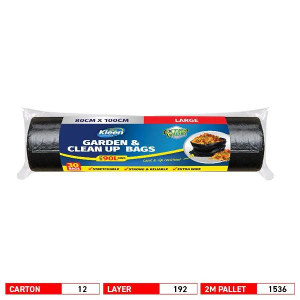 30 Pack Black Large Bin Liner Garbage Bag
