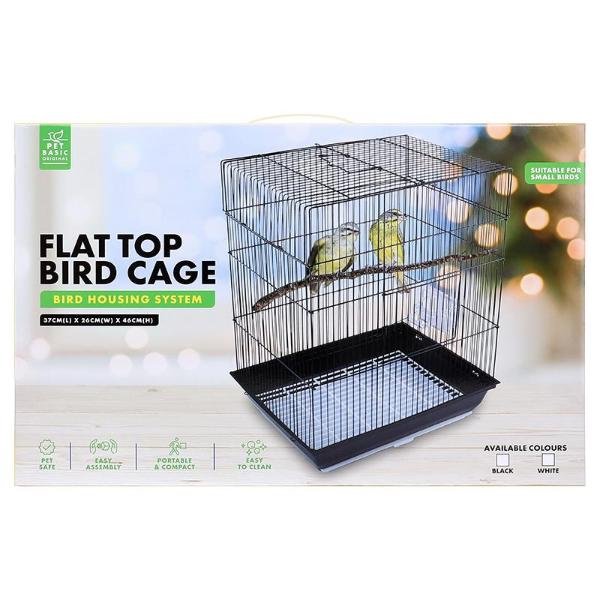 Flat Top Bird Cage - 37cm x 28cm x 48cm
