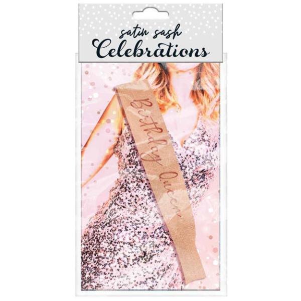 Rose Gold Birthday Queen Sash