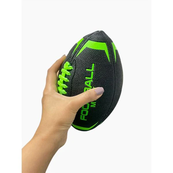 Black PU Rugby Ball - 22cm - Image 2