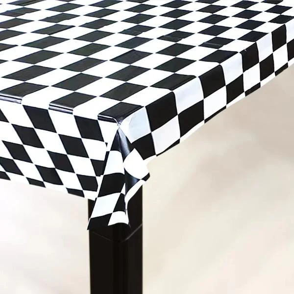 Black & White Checkered Tablecloth