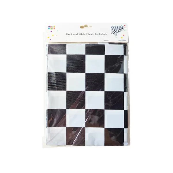 Black & White Checkered Tablecloth - Image 3