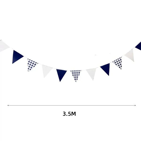 Blue Gingham Bunting - 350cm - Image 3