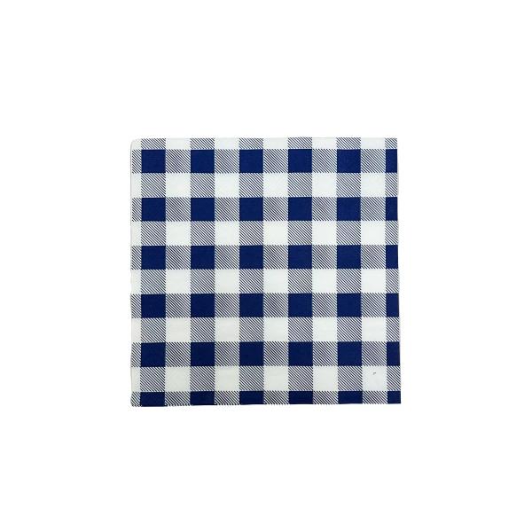 25 Pack Blue Gingham Cocktail Napkin - 33cm x 33cm