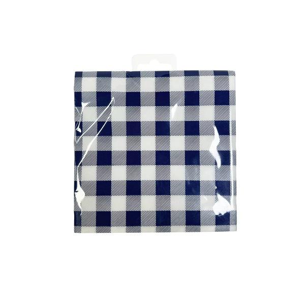 25 Pack Blue Gingham Cocktail Napkin - 33cm x 33cm - Image 5