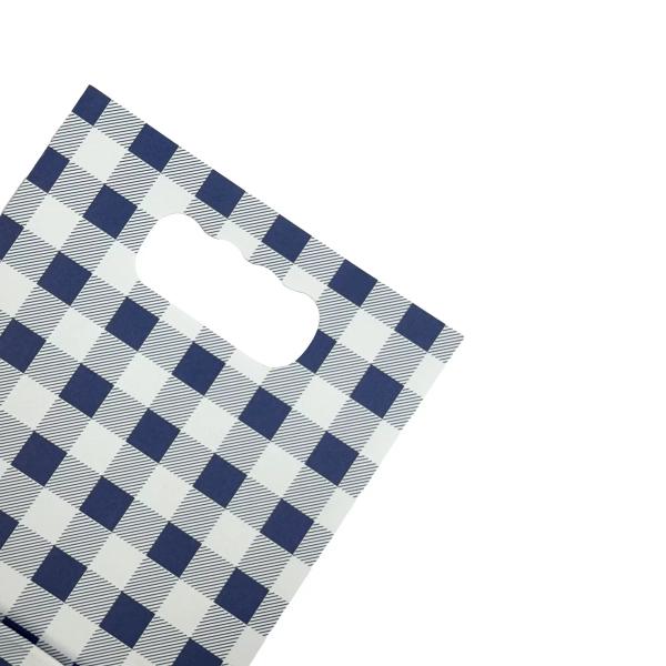 6 Pack Blue Gingham Paper Bag - 12cm x 6cm x 18.5cm - Image 3