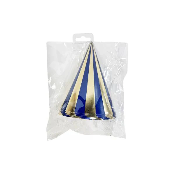 6 Pack Blue Gingham Paper Hat - 10cm x 16cm - Image 5