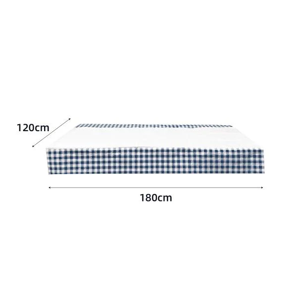 Blue Gingham Paper Table Cover - 180cm x 120cm - Image 4